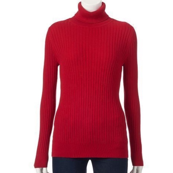croft & barrow Sweaters - NWT Croft & Barrow Ribbed Red Turtleneck Sweater